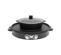 Hotpot et Grill 2 en 1,2200w Pot Chaud Multifonctions Rond Barbecue Grill à Table électro Grillpfanne 220v Barbecue de Table Multifonction, Anti-Adhésif,Cuisiner, Rôtir