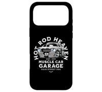 Hotrod Heaven Muscle Car Garage USA, Dessin animé de Voitures Classiques Coque pour iPhone 17 Pro Max