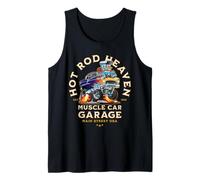 Hotrod Heaven Muscle Car Garage USA, Dessin animé de Voitures Classiques Débardeur