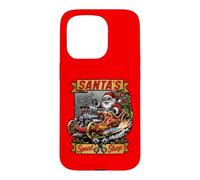 Hotrod Santa Speedshop North Pole Garage de Noël Coque pour iPhone 15 Pro