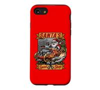 Hotrod Santa Speedshop North Pole Garage de Noël Coque pour iPhone SE (2020) / 7/8
