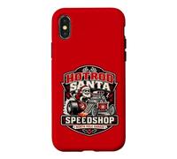 Hotrod Santa Speedshop North Pole Garage de Noël Coque pour iPhone X/XS