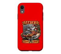 Hotrod Santa Speedshop North Pole Garage de Noël Coque pour iPhone XR