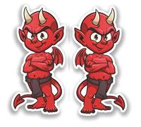 hotrodspirit - 2 Stickers diablotin Diable Devil 12x5.5 cm Autocollant Rock Roll Hot Rod