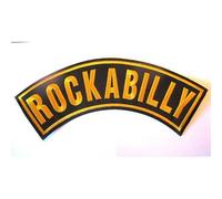 hotrodspirit - gros patch banderolle rockabilly jaune 33cm écusson dos veste blouson biker fan rock roll