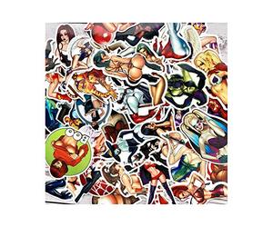 hotrodspirit - Lot de 50 Stickers pin up Sexy vulgaire Trash Autocollant Fond Blanc Femme