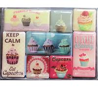 hotrodspirit - Lot de 8 Magnet Cupcake Gateau USA Patisserie Deco Cuisine Aimant