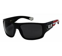hotrodspirit - lunette de soleil LOCS noir branche drapeau des USA homme biker