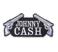 hotrodspirit - Mini Patch Johnny Cash et 2 Pistolets Noir Blanc 7cm ecusson Rock Roll