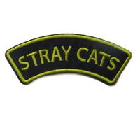 hotrodspirit - Patch Banderole Stray Cats Noir Jaune 10x3.5 cm Rock ecusson thermocolant Veste Chemise