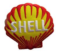 hotrodspirit - Patch Blason Shell Coquillage avec ecriture ecusson thermocollant Huile Essence Garage