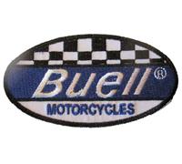 hotrodspirit - Patch Buell Motorcycles Ovale Bleu Damier Noir blan 10x5.5cm ecusson thermocollant