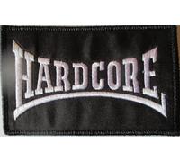 hotrodspirit - Patch Hardcore Logo rectangulaire Noir Blanc 10x6.5cm Rock ecusson thermocollant