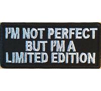 hotrodspirit - Patch i am Not Perfect Limited Edition Noir Blanc 10x4.5 cm Veste Blouson Biker Motard