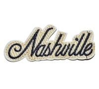 hotrodspirit - Patch Nashville 10.x3.5 Bleu et doré Rock Roll ecusson thermocollant