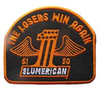 hotrodspirit - Patch The loseer Win Again 1 aillé 10x7cm ecusson thermocollant slumerican Noir Orange