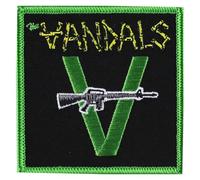 Hotrodspirit Patch Thermocollant the VANDALS, Noir, Vert, Jaune et Blanc, 7 x 7 cm, Punk Rock