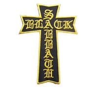 hotrodspirit petit patch black sabbath en forme de croix 10.5x7.5cm ecusson thermocollant