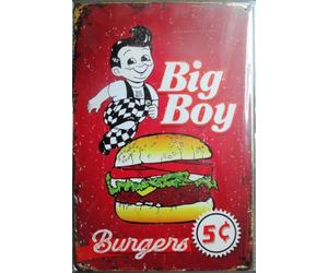 hotrodspirit - Plaque big Boy Burger Rouge vieillit 30x20cm tole Deco