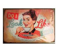 hotrodspirit - Plaque pin up Style année 50 Qui boit Un café Deco Cuisine