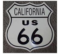 hotrodspirit - Plaque Route 66 Blason California tole publicitaire USA loft