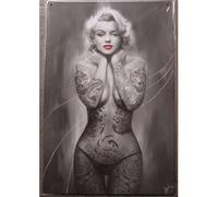 hotrodspirit - Plaque tole Peinte Marilyn Monroe tatoué Tattoo Rock Roll