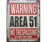 hotrodspirit - plaque warning area 51 no trepassing ufo ovni deco bar science fiction surnaturel