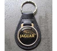 hotrodspirit - Porte clé métal Cuir Jaguar Logo Noir Voiture Anglaise
