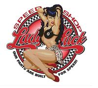 hotrodspirit - Sticker Extra Fin pin up pin up Speed Shop Lady Luck Sexy Autocollant Garage
