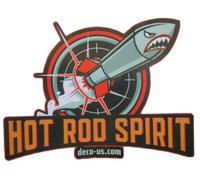 hotrodspirit - Sticker Hot Rod Spirit et Missile 13x10cm Autocollant Deco us
