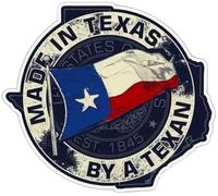 hotrodspirit - Sticker Made in Texas by a Texan 15.5x14.5cm autocolant