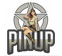 hotrodspirit - Sticker pin up Militaire sur Gros Logo pin up Etoile 13 x 11.5 cm
