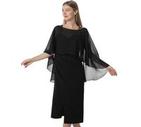 Hotshawl Cape en mousseline de soie pour femme, châles et écharpes pour robe de soirée, de mariage., noir, taille unique