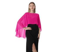 Hotshawl Cape en mousseline de soie pour femme, châles et écharpes pour robe de soirée, mariage, rose vif, taille unique