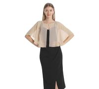 Hotshawl Capelet en mousseline de soie douce pour robe de soirée, style années 1920, pour femme, champagne, taille unique