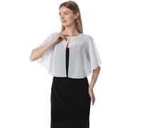 Hotshawl Capelet en mousseline de soie douce pour robe de soirée, style années 1920, pour femme, ivoire, taille unique