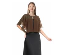 Hotshawl Capelet en mousseline de soie douce pour robe de soirée, style années 1920, pour femme, marron, taille unique