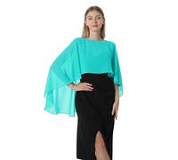 Hotshawl Capelets pour femme en mousseline de soie châles et écharpes pour robe de soirée, capes de mariage, aqua, taille unique