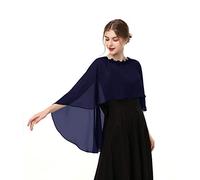 Hotshawl Capelettes en mousseline de soie pour femme, bleu marine, Taille unique
