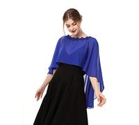 Hotshawl Capelettes en mousseline de soie pour femme, bleu royal, Taille unique