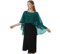 Hotshawl Chiffon Cape001 Châle Pashmina, Bleu Sarcelle, Taille Unique Femme