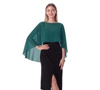 Hotshawl Chiffon Cape001 Châle Pashmina, Bleu Sarcelle, Taille Unique Femme