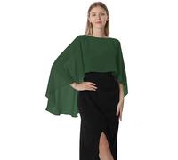 Hotshawl Chiffon Cape001 Châle Pashmina, Vert Mousse, Taille Unique Femme