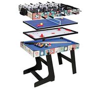 hotsizz 4 en 1Table multijeux | Comprenant Un babyfoot, Une Table de ping Pong, Un Table de Billard et Une air Hockey, 121 × 61 × 81 cm Table de Jeux adaptée aux Adultes et aux Enfants