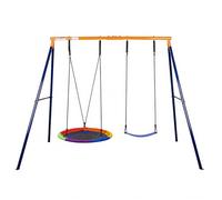 hotsizz Balancoire Extérieure balançoire Enfant 2 en 1, avec Une balancoire à nacelle et Une balançoire Classique, capacité maximale de Charge de 180 kg Dimensions : 207 x 179x 147cm