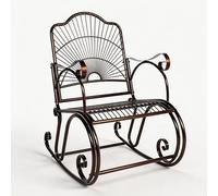 hotsizz Banc de Jardin Fer Forgé, Banc Exterieur Jardin idéal pour Les Jardins de Balcon, 104×89×61 cm, Fauteuil a Bascule en Fer forgé,antirouille