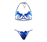 HOTSO Femme Nœud Papillon Ensemble de Lingerie Sexy Dentelle Brassière Sexy Jarretelles 2 pièces Soutiens-Gorge à Broder à Pousser vers Le Haut pour Les et G-String Culotte Babydoll