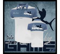 Hotspot Design Big Game 2.1 Short Sleeve Polo Blanc,Bleu XL Homme