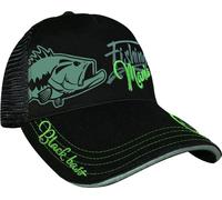 HOTSPOT DESIGN Cap Bass Mania, noir-vert, casquette pour la pêche de la perche, 010101599
