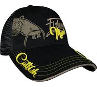 HOTSPOT DESIGN Cap Catfish Mania, noir-jaune, casquette pour la pêche au silure, 010101299